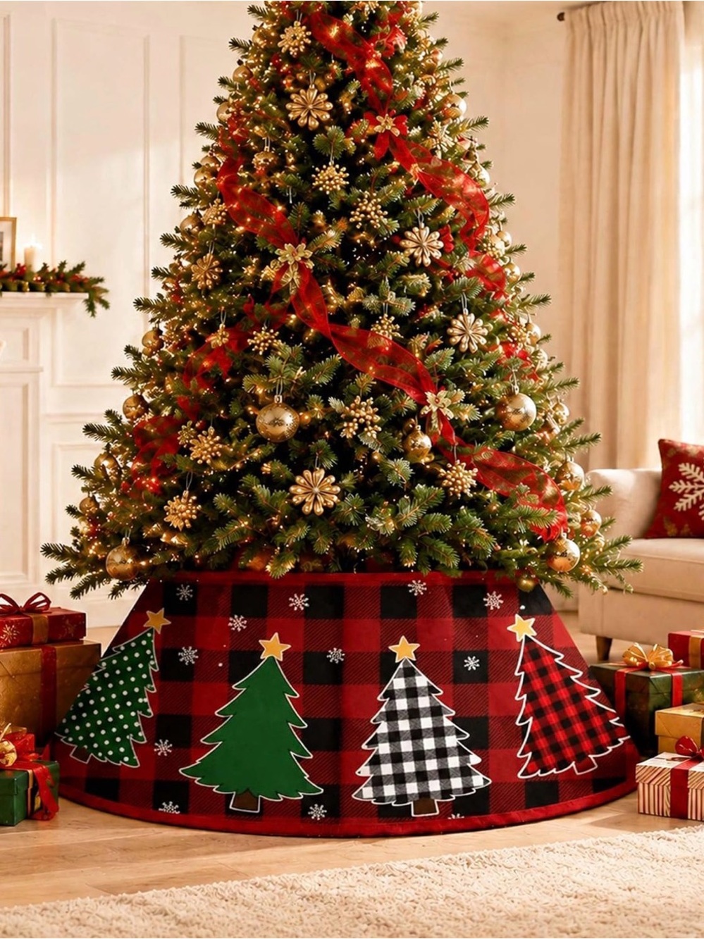 New Santa Clause Christmas Tree Collar for Xmas tree decorations